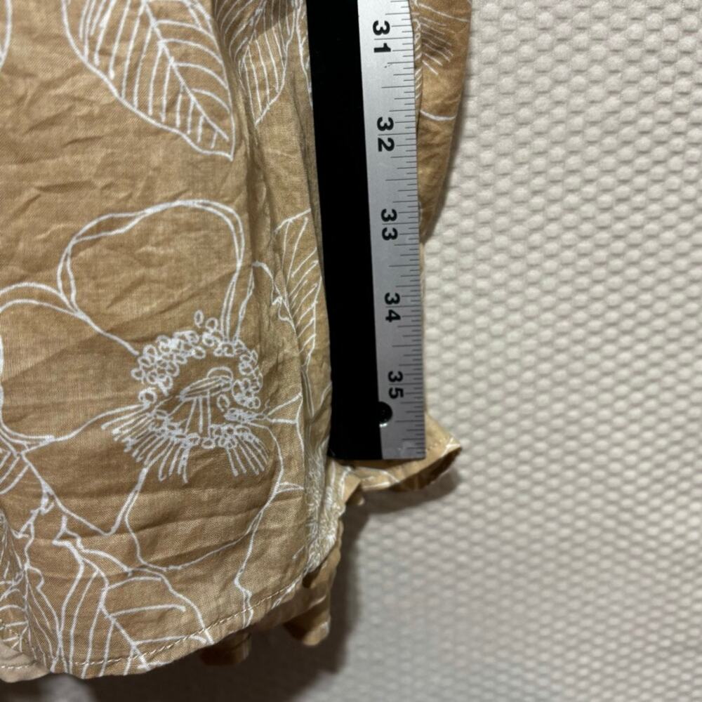 Tommy Hilfiger Tan Floral Tiered Dress Size 14 Surplice V-Neck Tie Waist Lined - Picture 8 of 9